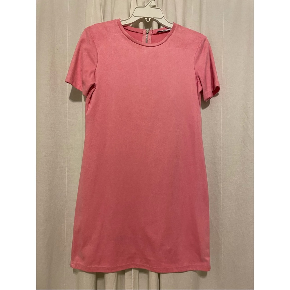 Barley Worn Velvety Bubble Gum Pink Zara Tunik Shirt Dress Size Small